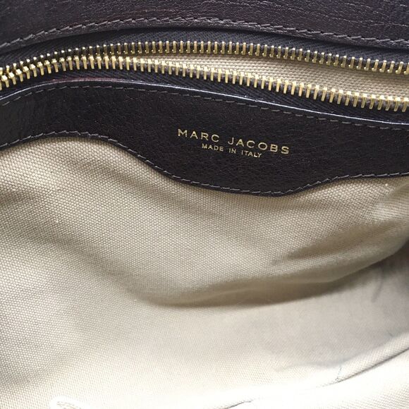 The Marc Jacobs Collection Striped Hudson Bag Brown Beige Satchel 2 Way Carry - Picture 9 of 12
